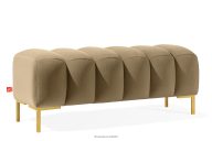 Breiter Sitzhocker 120 auf hohen goldenen Beinen beige
