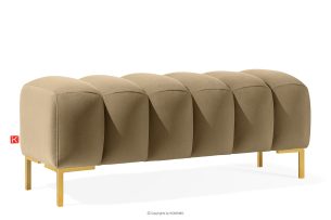 PECCO II, https://konsimo.de/kollektion/pecco-ii/ Breiter Sitzhocker 120 auf hohen goldenen Beinen beige beige - Foto