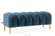Breiter Sitzhocker 120 auf hohen goldenen Beinen marineblau