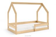 Kinderbett Haus mit Matratze braun