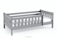 Holzbett für Kinder aus Kiefernholz mit Matratze grau