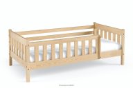 Holzbett für Kinder aus Kiefernholz mit Matratze braun