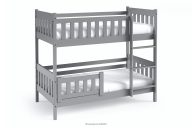 Holz-Etagenbett mit Matratze und Schublade grau
