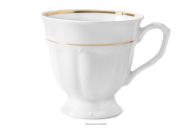 Kaffeetasse Classic aus Porzellan weiß/goldene Linie