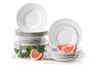 Klassisches 6-Personen-Porzellan-Tafelservice (18 Stück) weiß/goldlinie
