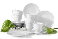 Klassisches Porzellan-Kaffeeset 6 Personen. (18 tlg.) weiß