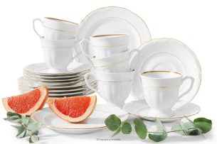 CHODZIEZ MARIA TERESA, https://konsimo.de/kollektion/chodziez-maria-teresa/ Klassisches Porzellan-Kaffee-Set 6 Personen (18 tlg) weiß/goldlinie weiß/gold - Foto