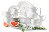 Porzellan-Kaffeeservice Classic 6-Personen-Set (21 tlg) white/gold line