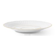 Tassenuntertasse/ Suppenschaleuntertasse aus Porzellan Goldlinie
