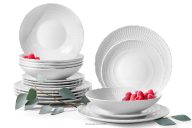 Elegantes Porzellan Tafelservice weiß 6 Personen (18 tlg)