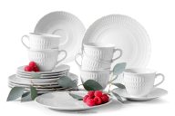Elegantes Porzellan Kaffeeservice weiß 6 Personen (18 tlg)