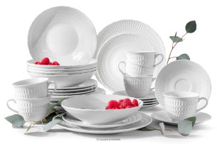 CMIELOW SOFIA, https://konsimo.de/kollektion/cmielow-sofia/ Elegantes Porzellan-Tafel- und Kaffeeservice weiß 6 Personen (30 tlg) weiß - Foto