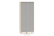 Kinderzimmer-Kleiderschrank grau/beige