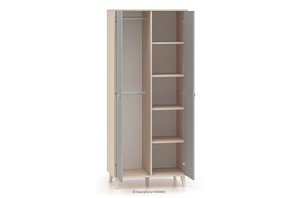 PUNGI Kinderzimmer-Kleiderschrank grau/beige grau/beige - Foto 3
