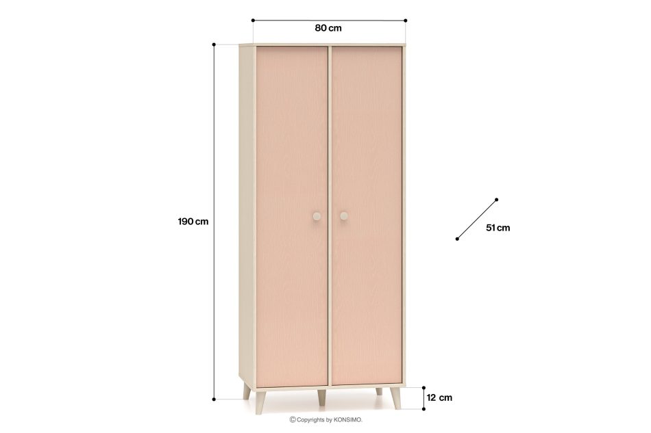 PUNGI Kinderzimmer-Kleiderschrank rosa/beige rosa/beige - Foto 9