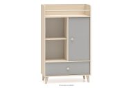 Kinderzimmertruhe mit Einlegeböden und Schublade grau/beige