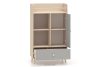 PUNGI Kinderzimmertruhe mit Einlegeböden und Schublade grau/beige grau/beige - Foto 4