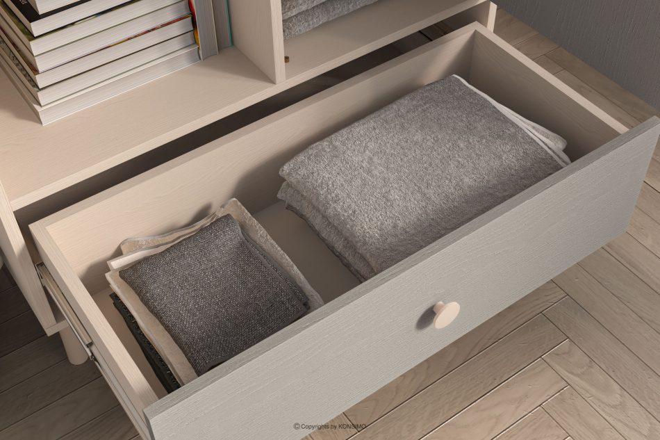 PUNGI Kinderzimmertruhe mit Einlegeböden und Schublade grau/beige grau/beige - Foto 6