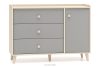 PUNGI Große Kinderzimmerkommode mit Schubladen und Einlegeböden grau/beige grau/beige - Foto 1