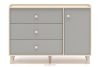 PUNGI Große Kinderzimmerkommode mit Schubladen und Einlegeböden grau/beige grau/beige - Foto 3