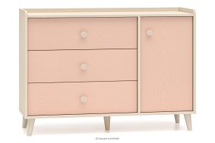 PUNGI, https://konsimo.de/kollektion/pungi/ Kinderzimmerkommode mit Schubladen und Einlegeböden rosa/beige rosa/beige - Foto