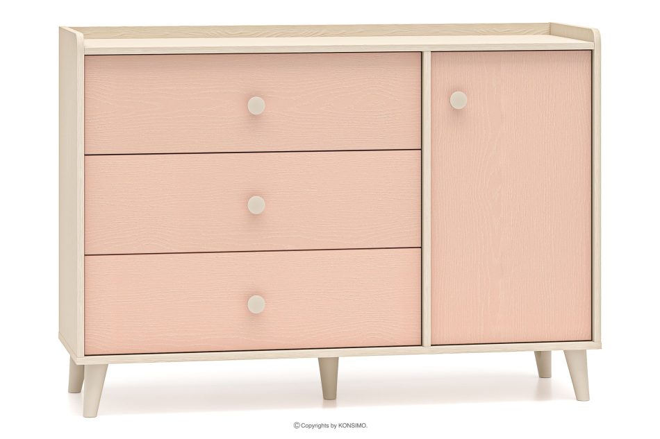 PUNGI Kinderzimmerkommode mit Schubladen und Einlegeböden rosa/beige rosa/beige - Foto 0