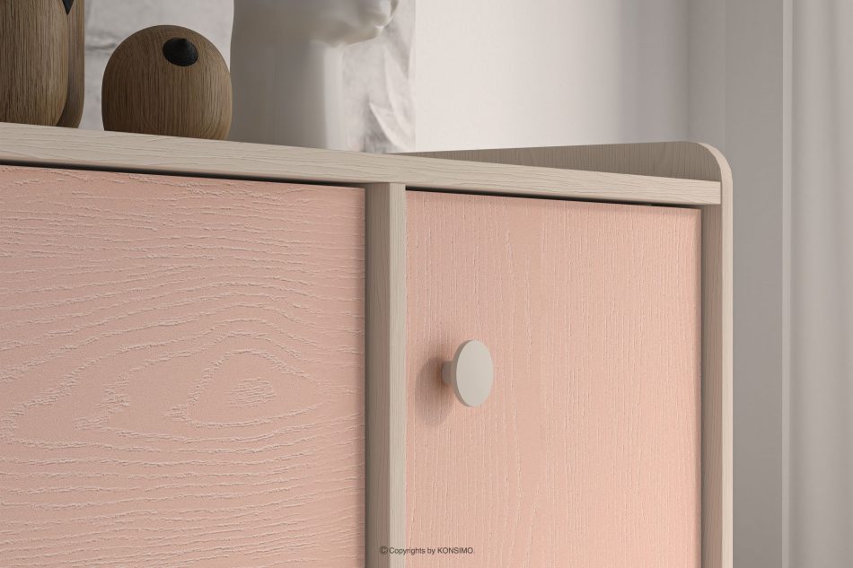 PUNGI Kinderzimmerkommode mit Schubladen und Einlegeböden rosa/beige rosa/beige - Foto 7