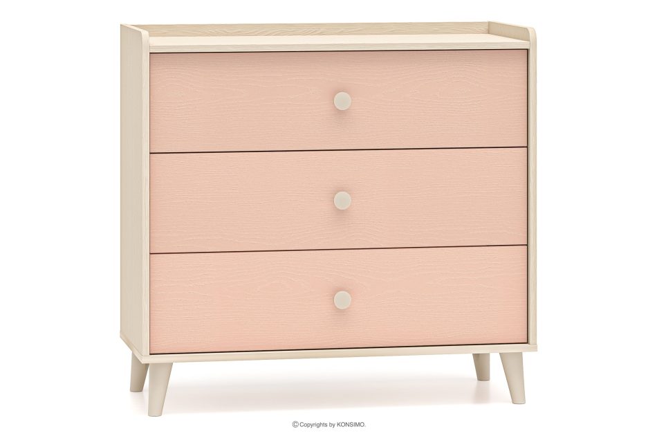 PUNGI Kinderzimmerkommode mit Schubladen rosa/beige rosa/beige - Foto 0