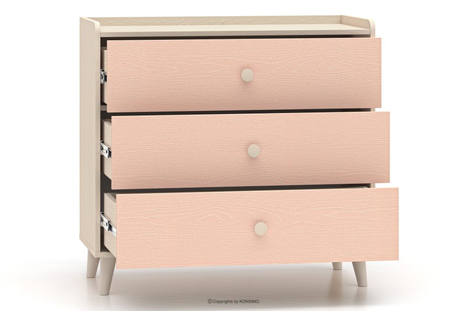 PUNGI Kinderzimmerkommode mit Schubladen rosa/beige rosa/beige - Foto 3