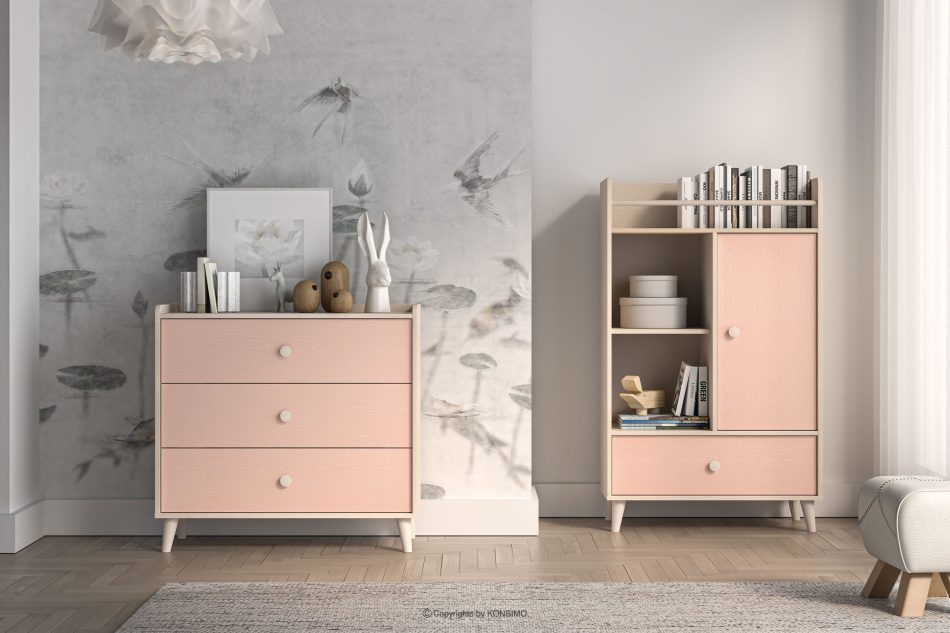 PUNGI Kinderzimmerkommode mit Schubladen rosa/beige rosa/beige - Foto 9