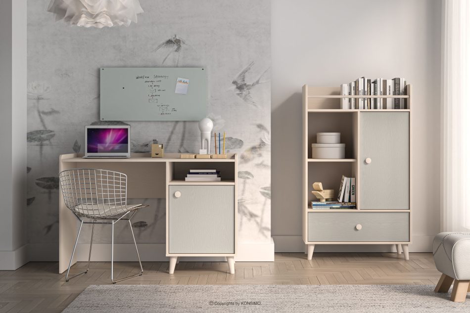 PUNGI Kinderschreibtisch mit Einlegeböden grau/beige grau/beige - Foto 8