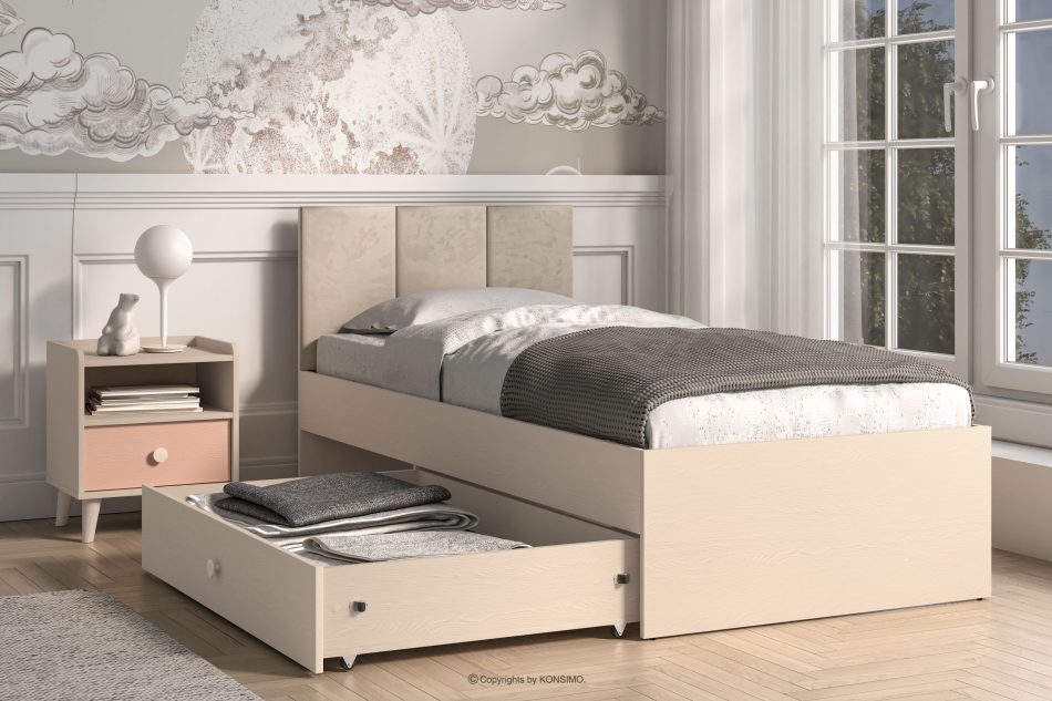 PUNGI Bett mit Ständer und Schublade beige beige - Foto 6