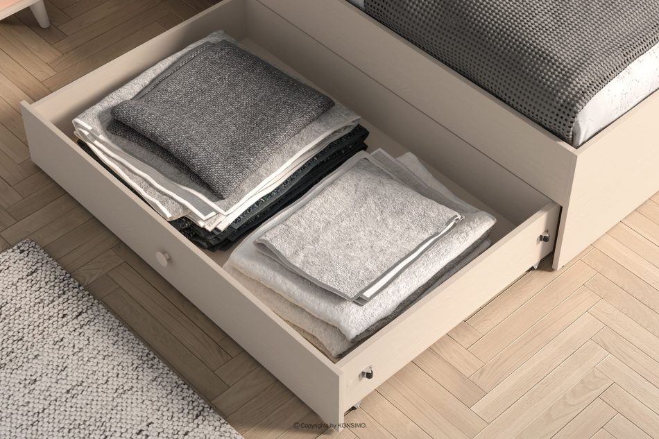 PUNGI Bett mit Ständer und Schublade beige beige - Foto 7