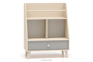 PUNGI, https://konsimo.de/kollektion/pungi/ Kinderbuchregal mit Einlegeböden und Schublade grau/beige grau/beige - Foto