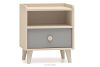PUNGI Nachttisch mit Schublade für Kinderzimmer grau/beige grau/beige - Foto 1