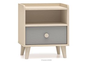 PUNGI, https://konsimo.de/kollektion/pungi/ Nachttisch mit Schublade für Kinderzimmer grau/beige grau/beige - Foto