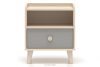 PUNGI Nachttisch mit Schublade für Kinderzimmer grau/beige grau/beige - Foto 3