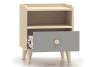 PUNGI Nachttisch mit Schublade für Kinderzimmer grau/beige grau/beige - Foto 4