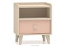 PUNGI Nachttisch mit Schublade für Kinderzimmer rosa/beige rosa/beige - Foto 1