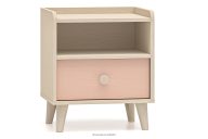 Nachttisch mit Schublade für Kinderzimmer rosa/beige