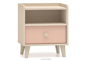 PUNGI, https://konsimo.de/kollektion/pungi/ Nachttisch mit Schublade für Kinderzimmer rosa/beige rosa/beige - Foto