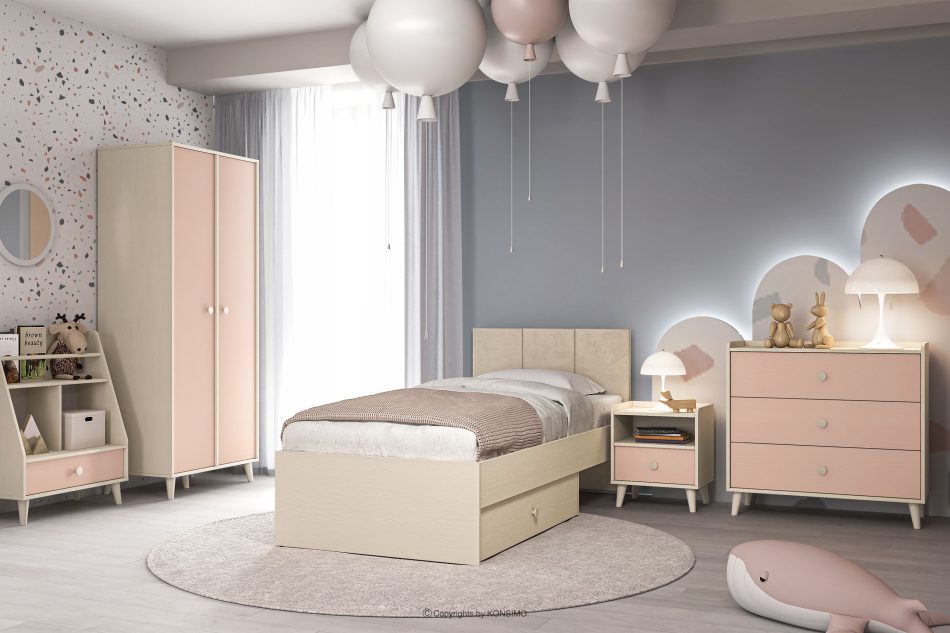 PUNGI Kinderzimmerkommode mit Schubladen rosa/beige rosa/beige - Foto 1