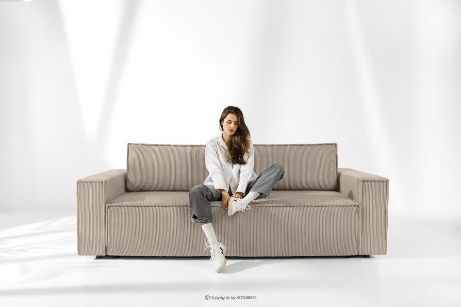 NAPI 3-Sitzer Schlafsofa mit Bettkasten beige beige - Foto 1