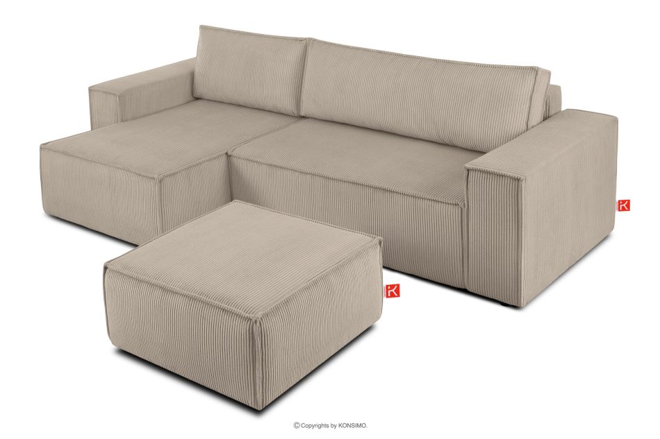 NAPI Großer Sitzhocker aus Kordstoff beige beige - Foto 5