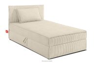 Einzelbett 90 cm aus cremefarbenem Kordstoff