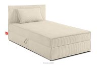 Einzelbett 100 cm aus cremefarbenem Kordstoff