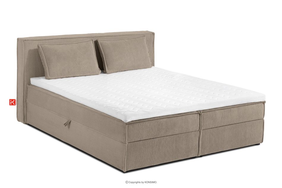 ROTI Doppelbett 160 cm mit Bettkasten aus beigefarbenem Kordstoff beige - Foto 0