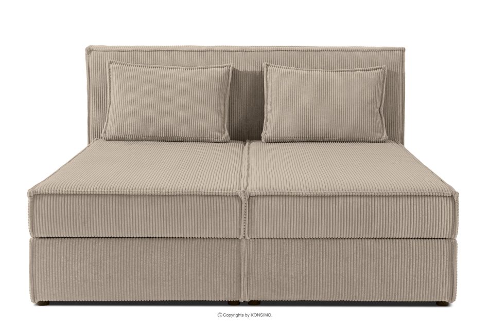 ROTI Doppelbett 160 cm mit Bettkasten aus beigefarbenem Kordstoff beige - Foto 3