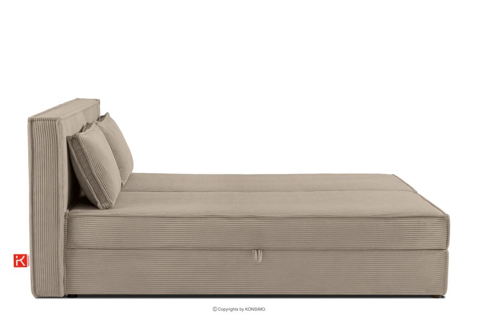 ROTI Doppelbett 160 cm mit Bettkasten aus beigefarbenem Kordstoff beige - Foto 4