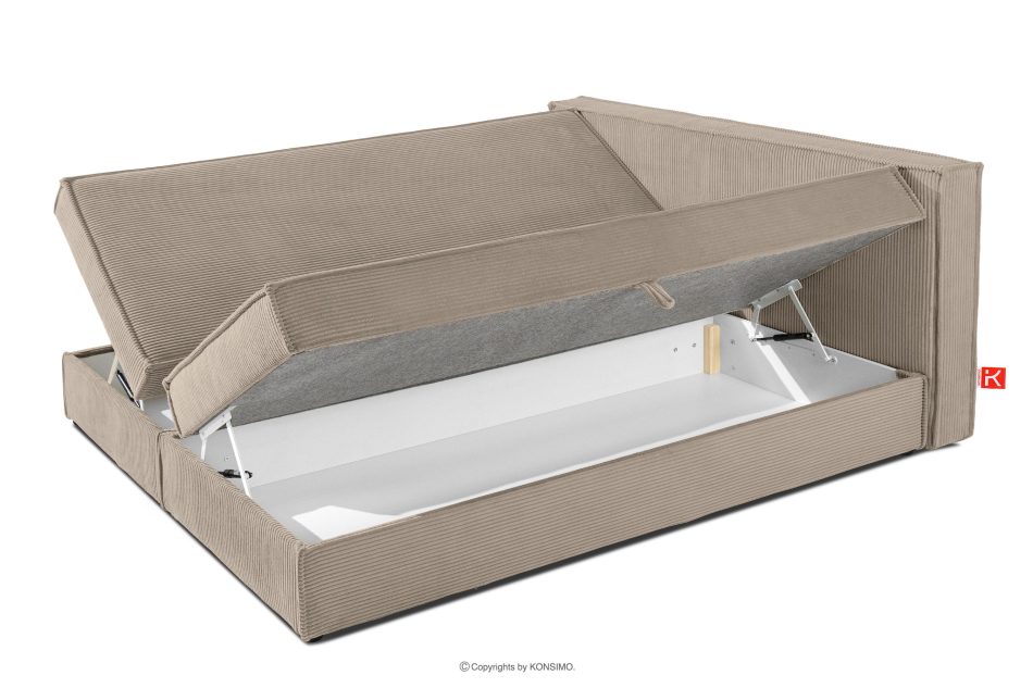 ROTI Doppelbett 180 cm mit Bettkasten aus beigefarbenem Kordstoff beige - Foto 5